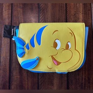 Disney Parks Loungefly Yellow and Blue Flounder Character Bag